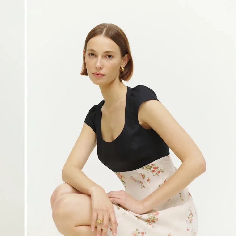 Reformation Black and Cream Floral Dress - Picture 2 of 6